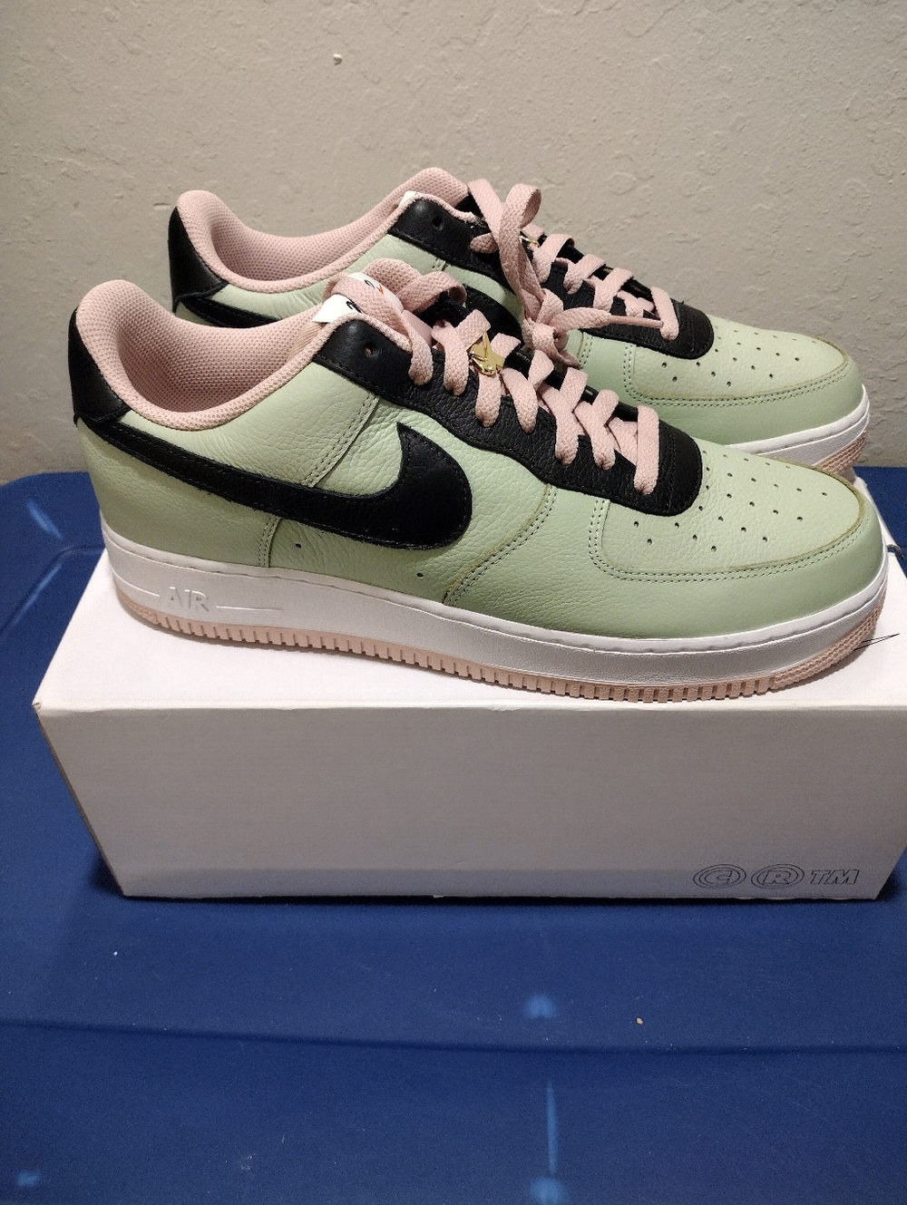 Nike Air Force 1- Mint Green, Quava  and Black